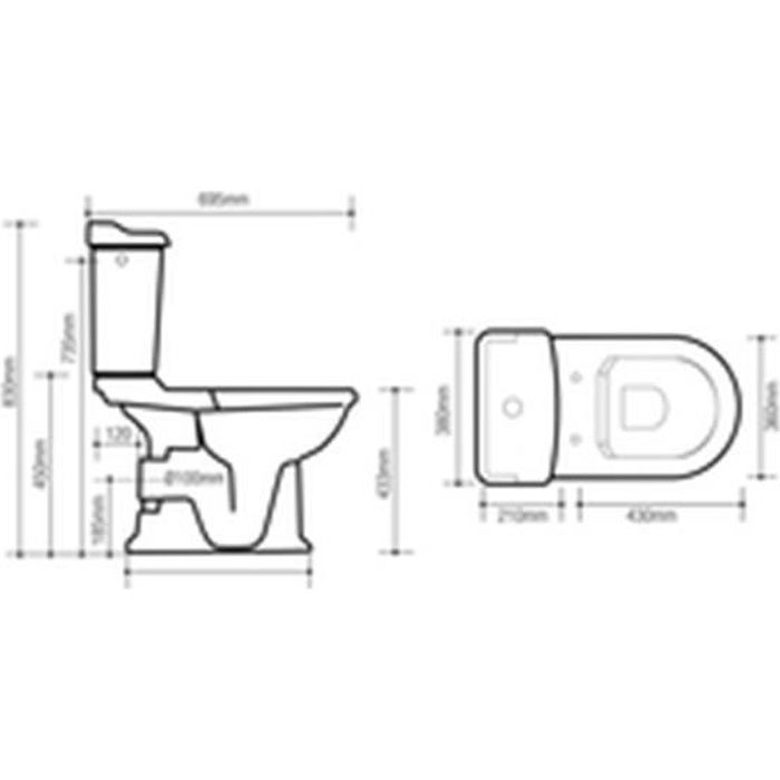 ALTERNA Pack WC cuvette et réservoir Antica sans abattant blanc