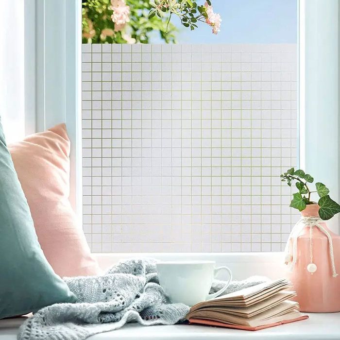 Rideaux Voilages Translucides 120x210 Cm - Blanc, Manchon Pour Tringle, Anti-UV, Salon/chambre