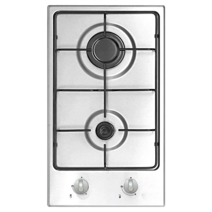 Plaque de cuisson encastrable gaz - inox - 2 feux