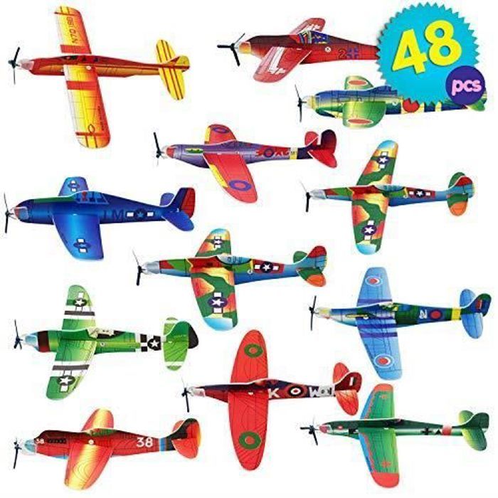 THE TWIDDLERS Paper Toy Planes 48 Pcs - Flying Foam Airplane