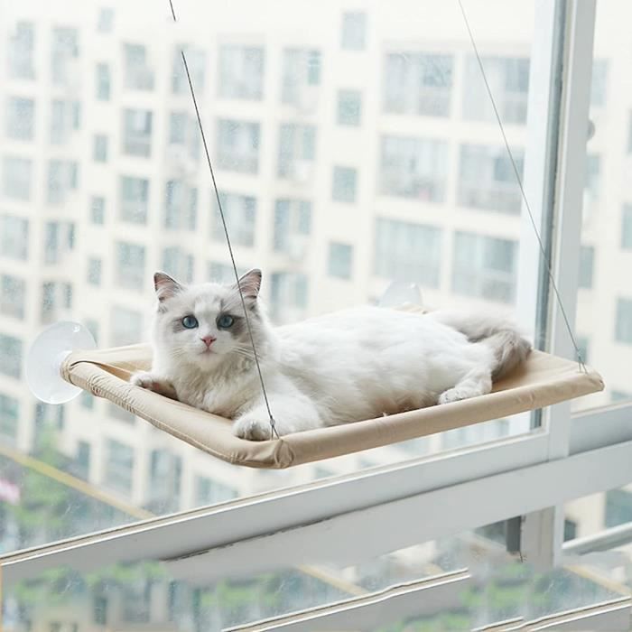 Hamac fenêtre blanc pour chat main image 1
