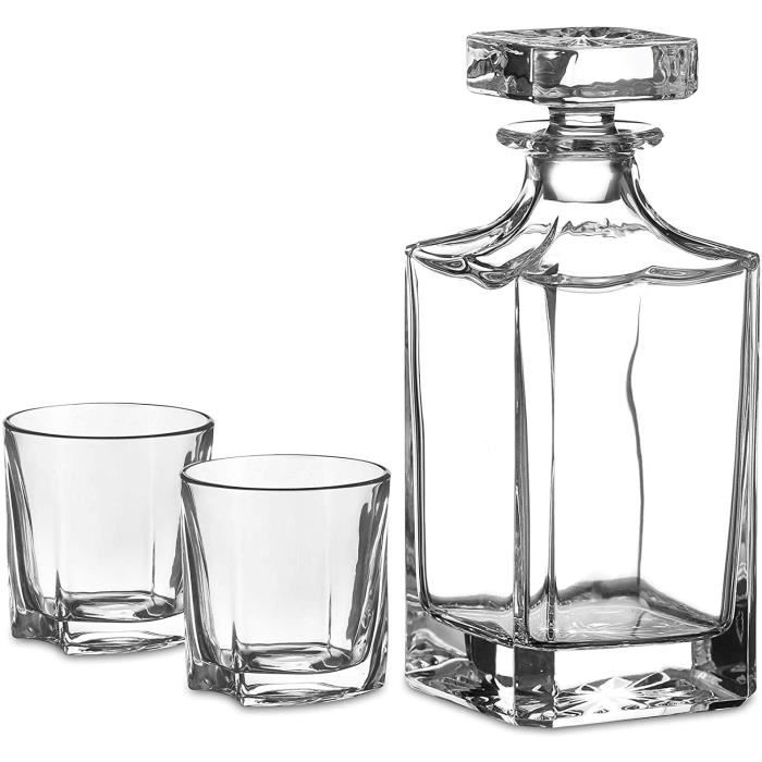Verres à Whisky et Décanter, Set de 2 Mugs et 1 Carafe à Whisky