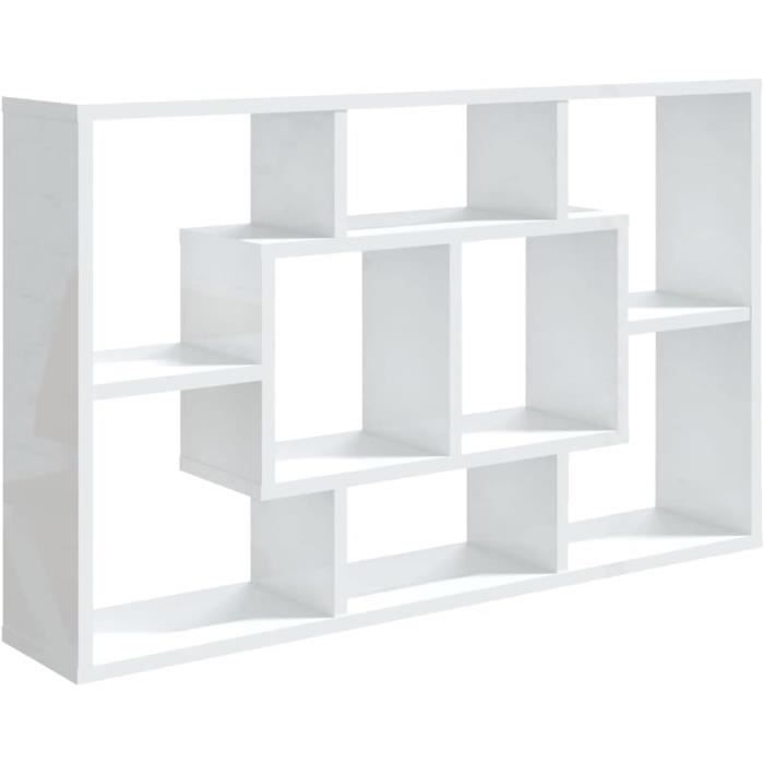 Étagère D'affichage Murale Blanche En Bois - Fabriqué Sur Mesure/étagère - Neuf