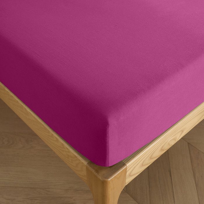 Drap housse 140 x 190 cm bonnet 30 cm Prémium pour lit 2 places - 140x190+30 - Prémium Magenta