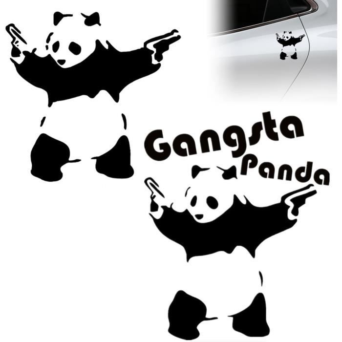2 Autocollants Panda Pour Voiture, Vélo - 19x15 Cm Et 13x13 Cm - Amusants, Imperméables, Faciles à Appliquer
