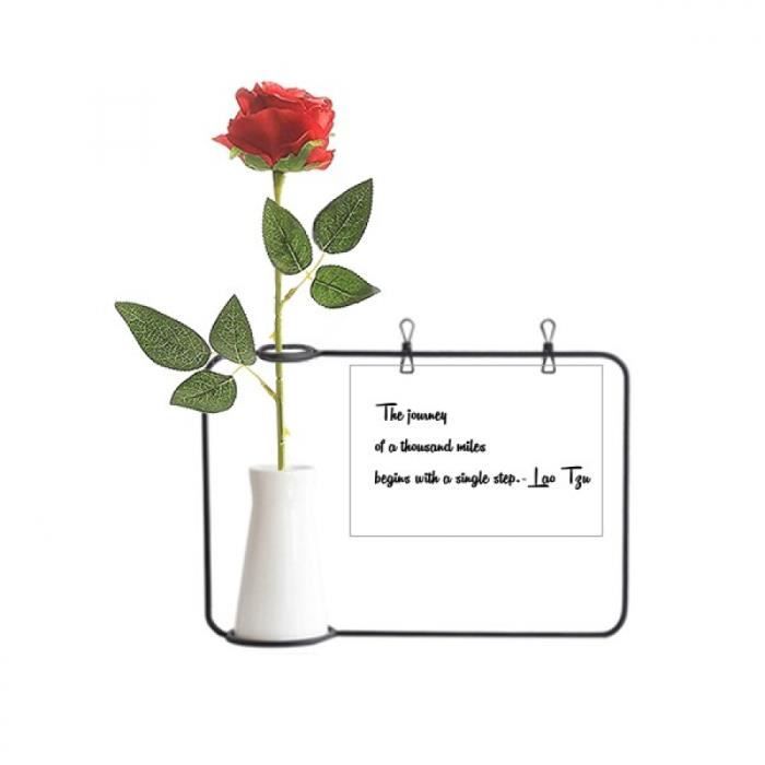 Citation Inspirante De Voyage De Lao Tseu Bouteille De Decoration De Vases Suspendus De Fleur De Rose Artificielle Cdiscount Maison