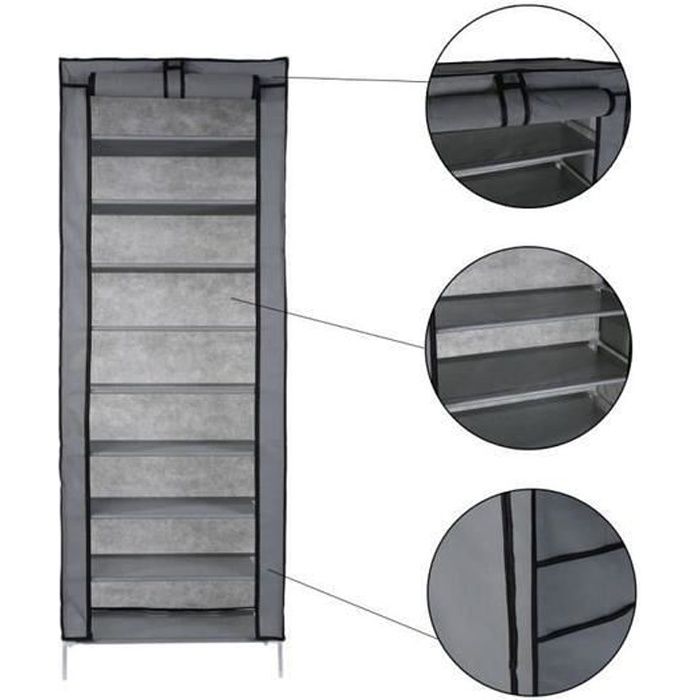 Etagere chaussure, porte chaussures empilable meuble chaussure en plastique étagère  chaussures à 6Niveaux rangement chaussures, Café - Cdiscount Maison