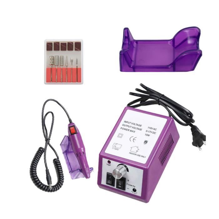 Violet Set Kit Ponceuse à Ongles Professional Polissoir Lime Nail Drill Appareil Electrique pour Ongle Pied Manucure Pédicure