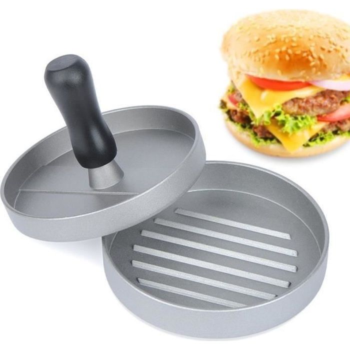 Presse à Hamburgers En Fonte Émaillée Victoria - Diamètre 16.5 Cm, Pour Smash Burgers Sur Grill Ou Poêle - 8