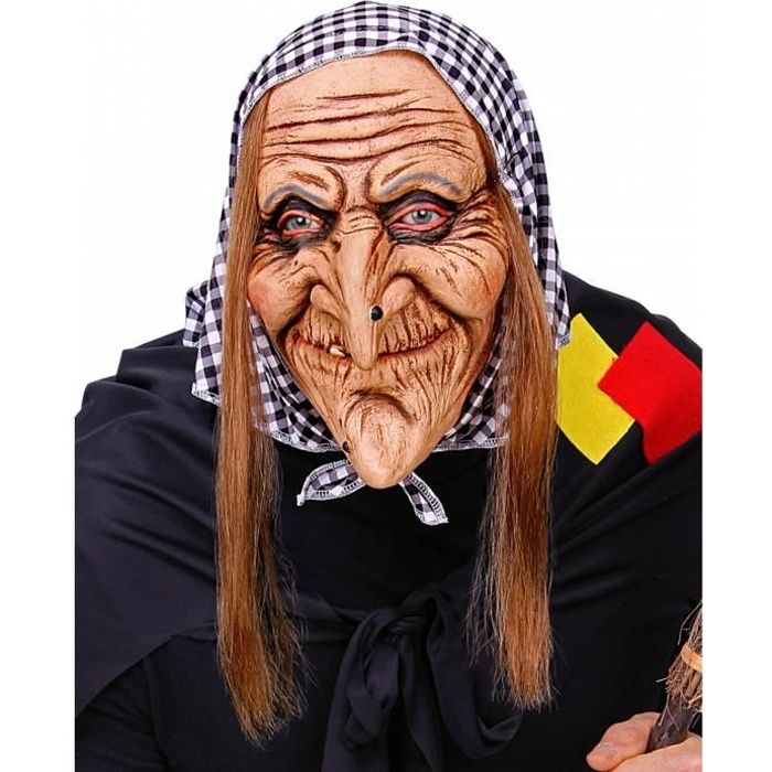 Masque De Sorcière Avec Foulard Et Cheveux
