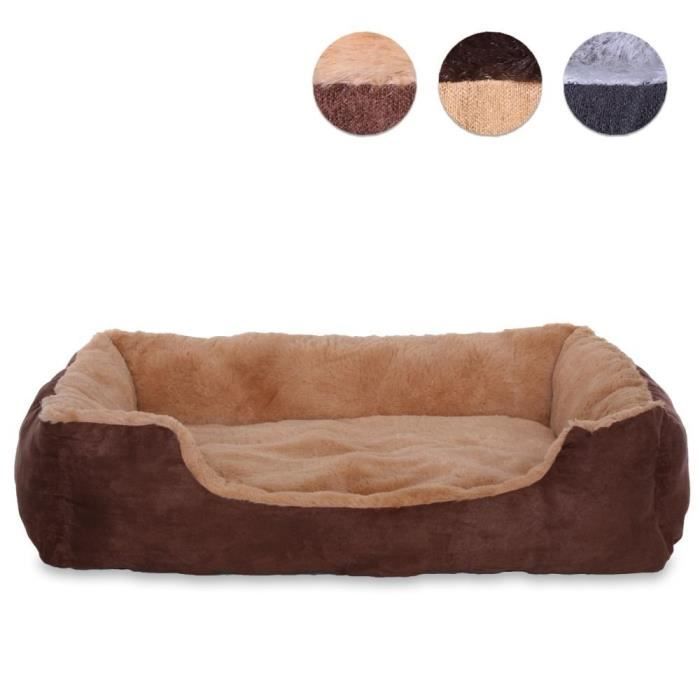 Panier pour chien - Animalerie - Coussin réversible - Marron - Intérieur - Antidérapant