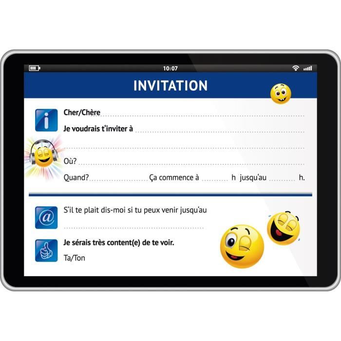 Edition Colibri Smartphone 10 Cartes D Invitation Pour Anniversaire Partie Fete En Francais Avec Smileys Emoticones Des 1066 Achat Vente Faire Part Invitation Edition Colibri Smartphon Cdiscount