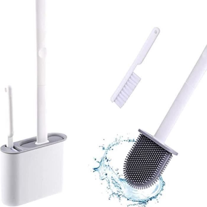 Brosse WC En Silicone VZCD Avec Support - Antibactérienne, Pincette Cachée, Élévateur De Siège