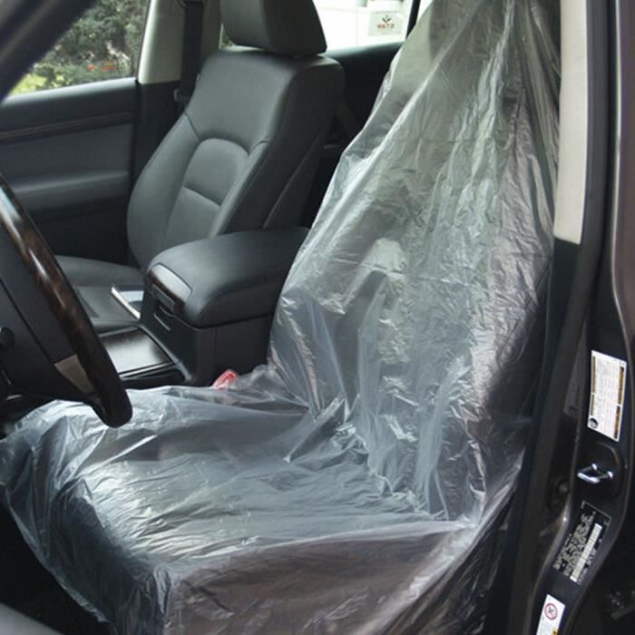 Couvercles de siège de voiture jetables LST 100PCS Couvercles de siège en  plastique pour voitures Couvercle de voiture en plastique transparent