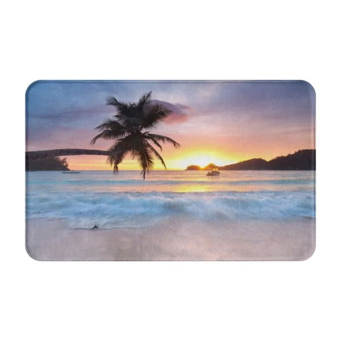 Tapis De Porte Doorstep Paillassons Mer Plage Motif Panoramique Tapis En Daim Antidérapant Tapis