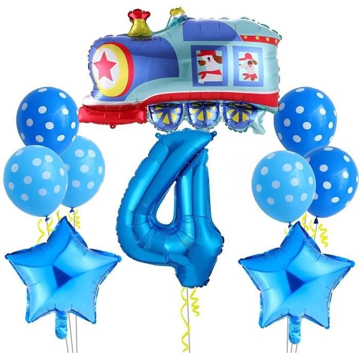 Grand Train Ballon De Decoration D Anniversaire 4 Ans Decoration D Anniversaire Pour Garcon Chiffre 4 Ballon Xxl Ballon En A Cdiscount Maison