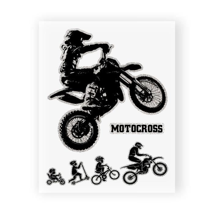 Sticker Moto Cross Autocollant 10 x 12 cm