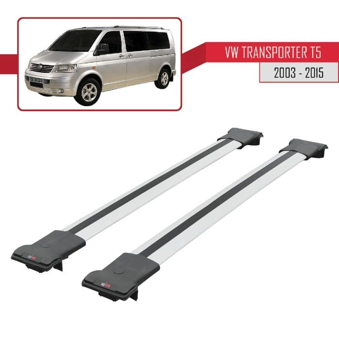 Barres De Toit Pour Volkswagen Transporter T5 (2003-2015) - Rails Porte-bagages Aluminium Amovible - 75kg Max