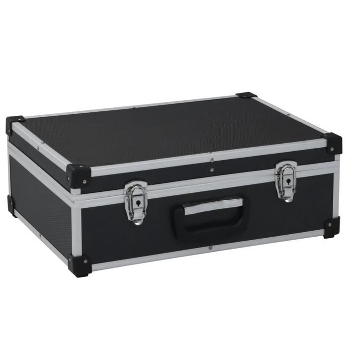 Design FR Valise à outils 46 x 33 x 16 cm Noir Aluminium ©528106