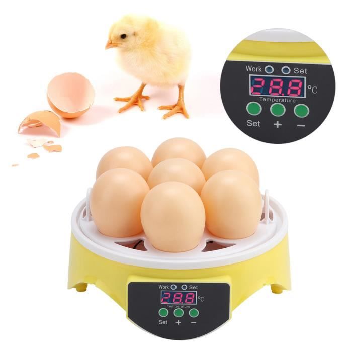 Tbest Incubateur 7 oeufs maison intelligente poulets canards 