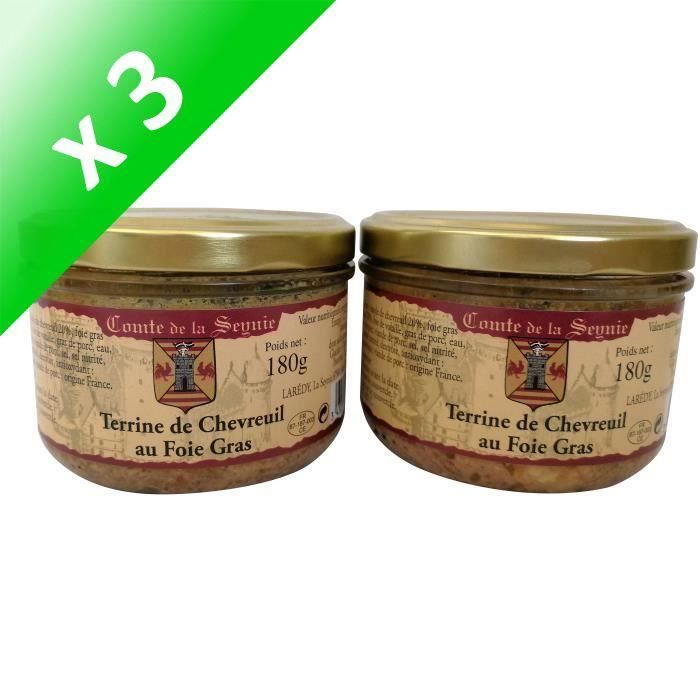 [LOT DE 3] Terrine de Chevreuil au Foie de Canard 2 x 180 g