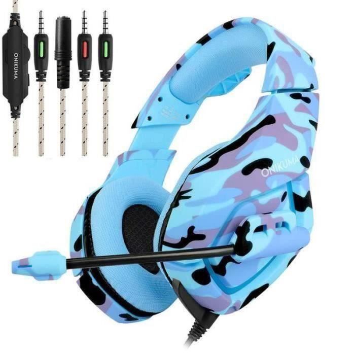 Casque Bluetooth Enfants Riwbox CF9 Robot LED Oreilles De Chat - Volume 85dB Bleu