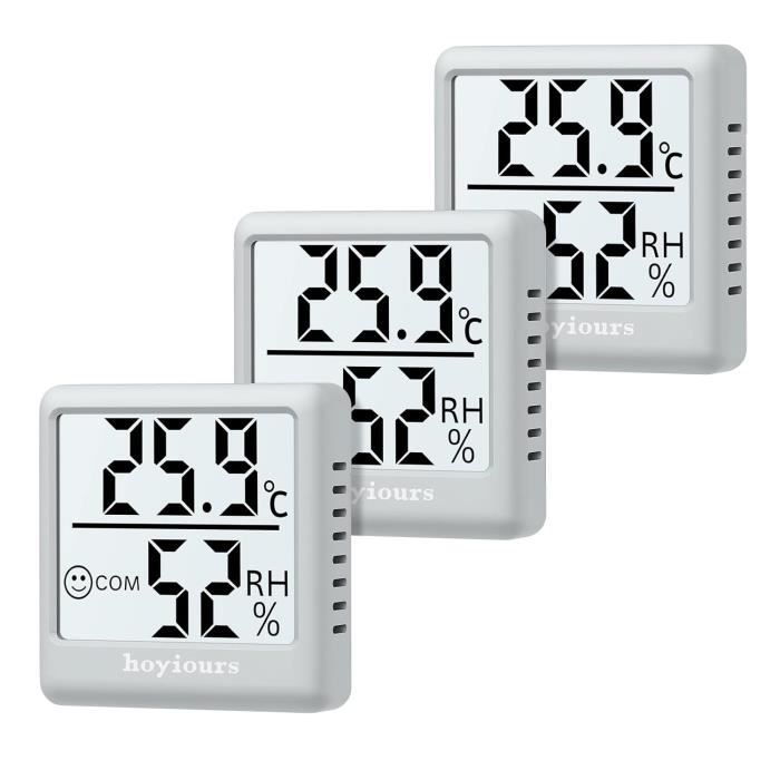 LIORQUE Thermomètre Intérieur Hygromètre Numérique – Écran 3.6″, Mémoire Max/Min, Aimant & Support