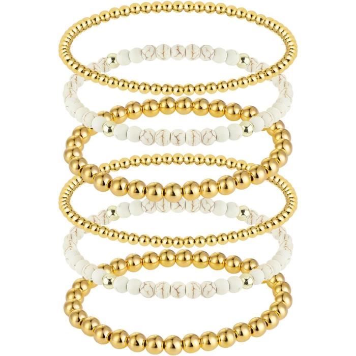Bracelet Vintage En Mailles Perlées Plaqué Or - Style élégant Et Tendance - Occasion