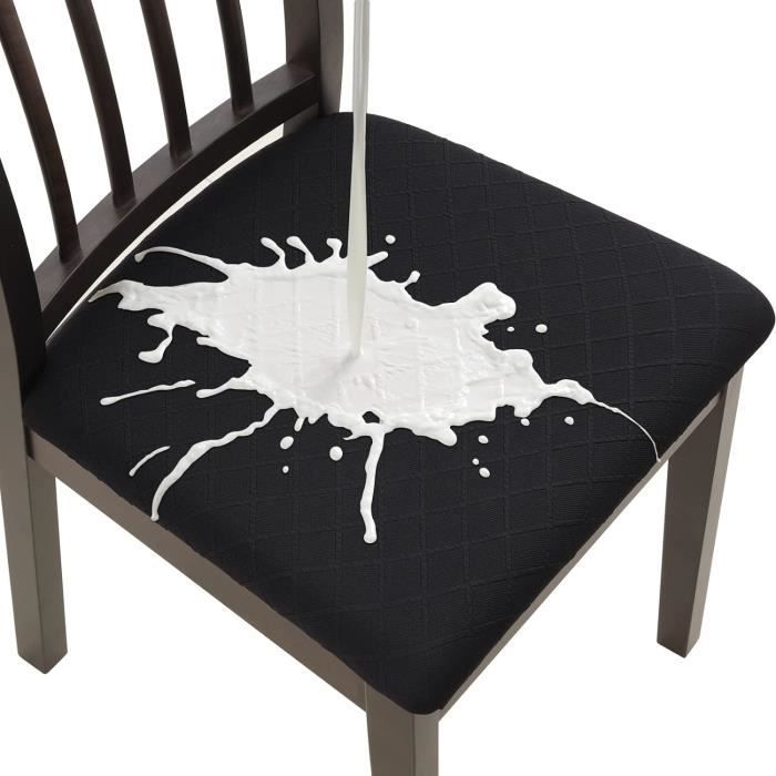 Housse Assise Chaise Lot De 6 Housse De Chaise Imperméable, PU Cuir Housse De Chaise Amovibles Extensibles Housse Assise Chaise Pour Salle A Manger Lot De 6 Brun 90166073