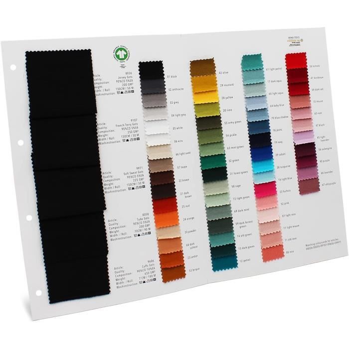 Store Tissu Tubulaire Vendu Au Mètre Largeur 70 Cm 95 Coton, 5 Élasthanne 50