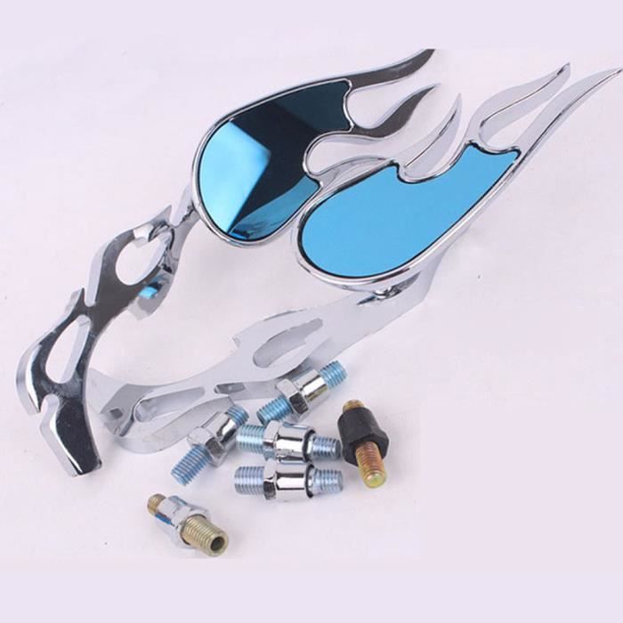 Rétroviseurs Moto Chrome Ronds - Universels 8-10mm - Pour Scooter, ATV, Café Racer
