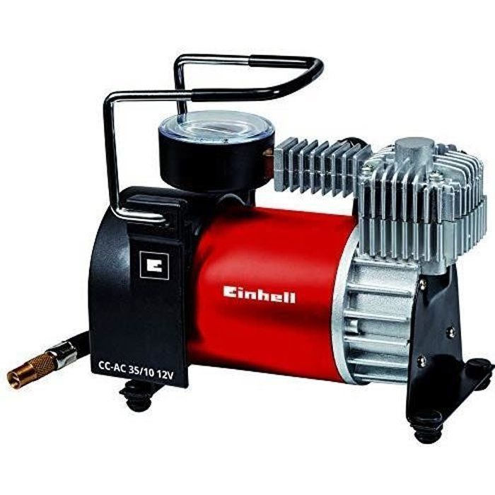 Compresseur - Einhell - CC-AC 35-10 - 12 V - Débit 35 l/min - Manomètre 10 Bar Compresseur - Einhell - CC-AC 35-10 - 12 V - Débit 35 l/min - Manomètre 10 Bar