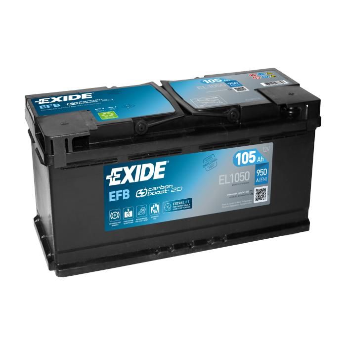 BATTERIE EXIDE EFB L6 12V 105AH 950A 392X175X190 +D EL1050