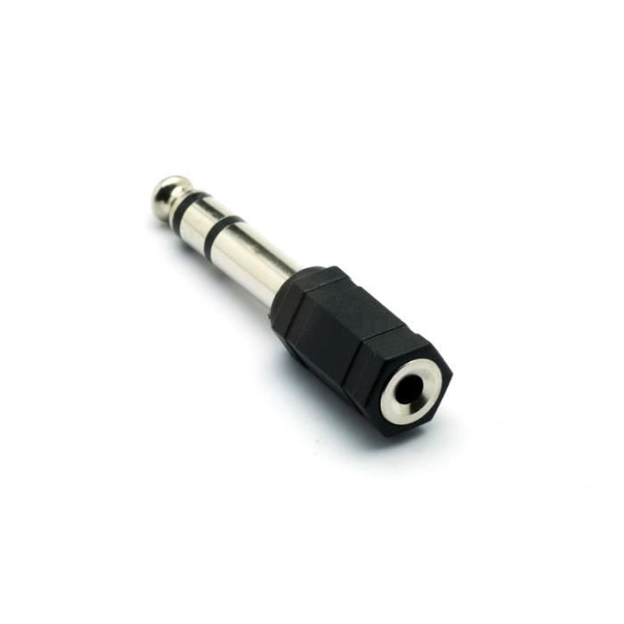Adaptateur audio jack 6,35 mm stéréo mâle / mini jack 3,5 mm stéréo femelle G&BL - 232 Noir