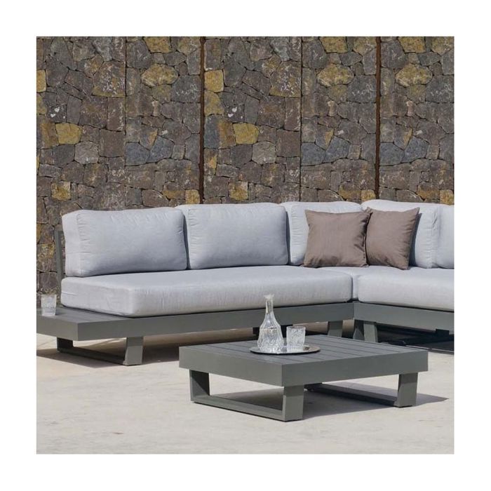 hevea salon de jardin en aluminium canapé d'angle  anastacia anthracite