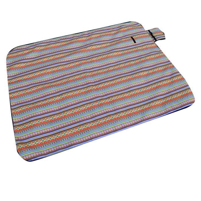 Tapis D'extérieur Tissé 2 En 1 De 180 X 180 Cm, Serviette De Plage Extra Large Grand Tapis De Pique Nique Exterieur Beige 74276176