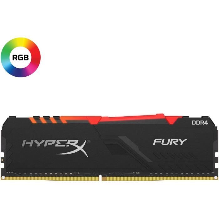 Memoire PC HYPERX - Mémoire PC RAM - FURY DDR4 RGB - 8 Go - 3200MHz - CAS 16 (HX432C16FB3A/8) pas cher Memoire PC HYPERX - Mémoire PC RAM - FURY DDR4 RGB - 8 Go - 3200MHz - CAS 16 (HX432C16FB3A/8) pas cher