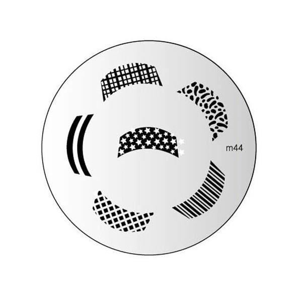 Plaque De Stamping KONAD M44 - Pour Nail Art - Pochoir à Motifs - Made In France