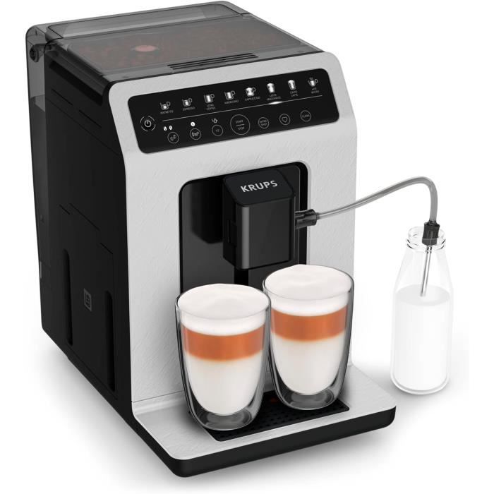 KRUPS Machine à café automatique7 boissons prérégléesCappuccinoExpressoBoissons lactéesSystème One TouchFabriqué en France