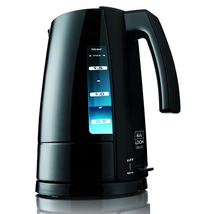 Bollitore Melitta Look Aqua BVB Fan Edition, 1,7 L, 2400W, Nero, Illuminazione LED, Anticalcare