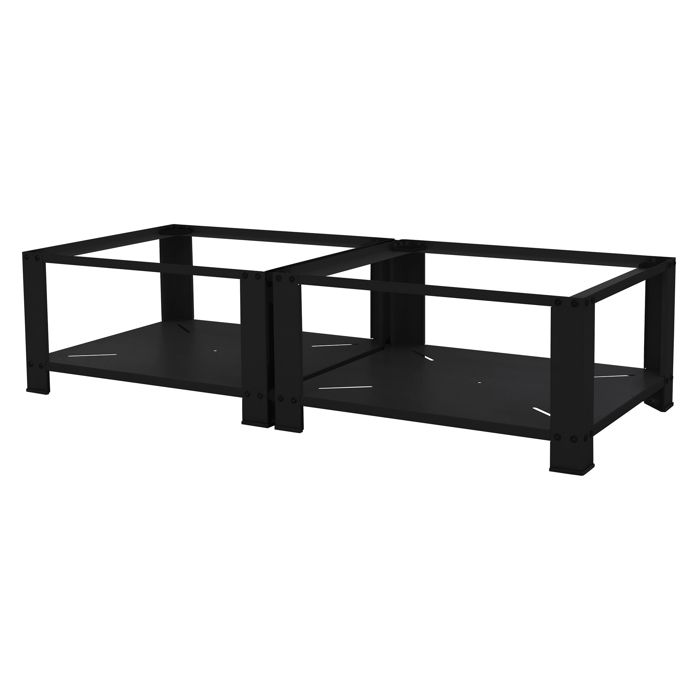 Lot de 2 supports de machine à laver avec plateau extensible Noir en acier ML-Design - Ml Design