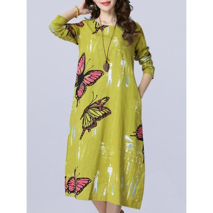 robe motif papillon femme
