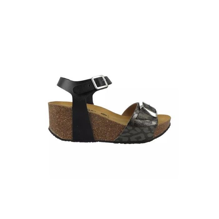 PLAKTON Norte 775895 Sandali Donna Con Tacco A Zeppa - Vaqueta Bi Rahel - Piede Nudo Marrone Bimateriale
