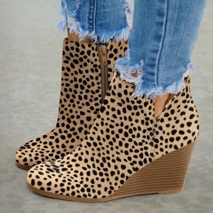 bottines leopard pas cher