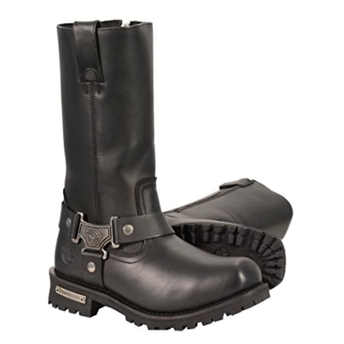 Bottes Western El Dorado Homme - Taille 9 D, Cuir Autruche Noir, Fait Main Au Mexique