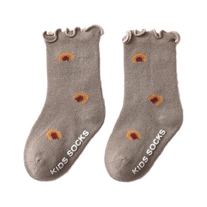 Chaussettes Pour Bebe 1 Paire De Chaussettes A Motif Floral Antiderapantes A Volants Doux Cyan Green Cdiscount Chaussures