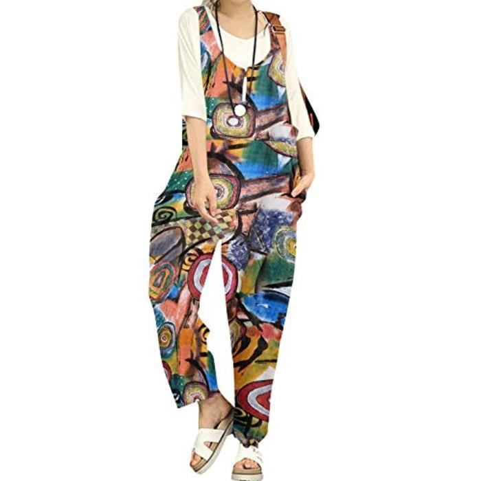 Combinaison Travail Sans Manches Femme - Lâche, Jambe Large - Polyester, Réglable - Style Décontracté
