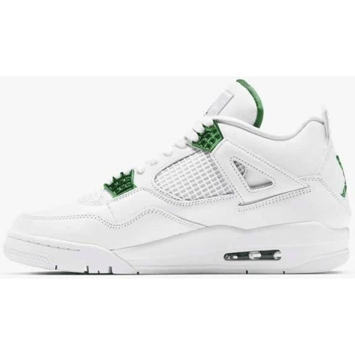 NIKE AIR JORDAN 4 Retro Metallic Green Chaussures de Basket Femme Homme Pas  Cher Blanche et Vert - Cdiscount Prêt-à-Porter
