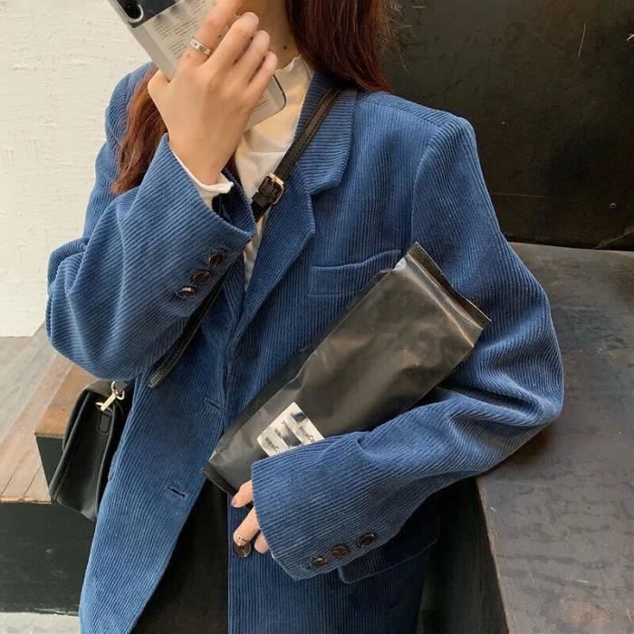Veste Workwear en Velours Côtelé Bleu Marine Vetra | L'Exception