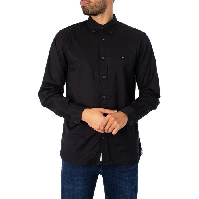 Tommy Hilfiger Pour des hommes Chemise en popeline Core Flex Noir